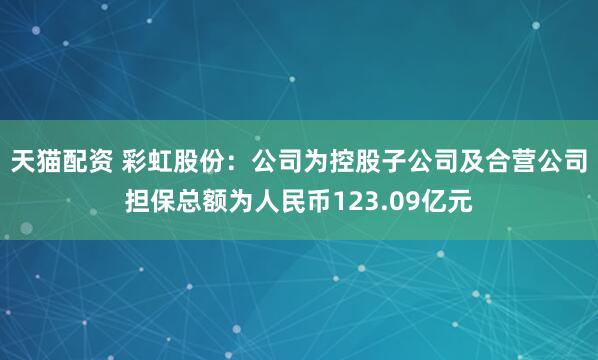 天猫配资 彩虹股份：公司为控股子公司及合营公司担保总额为人民币123.09亿元